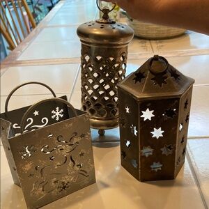 Decorative Christmas winter holiday lanterns.